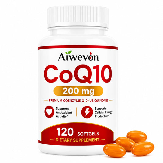 Aiwevon frontal del empaque mostrando 120 cápsulas y beneficios