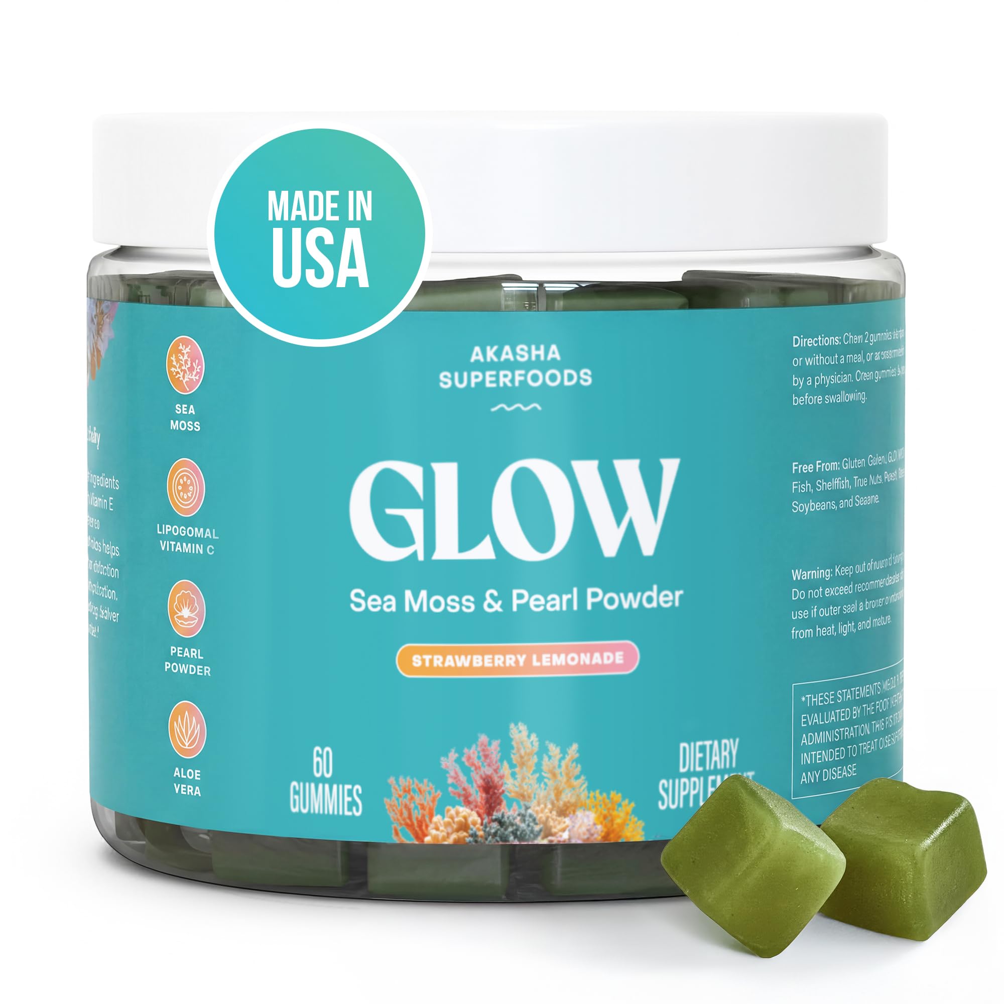 Akasha Superfoods bote frontal mostrando etiqueta y beneficios visibles