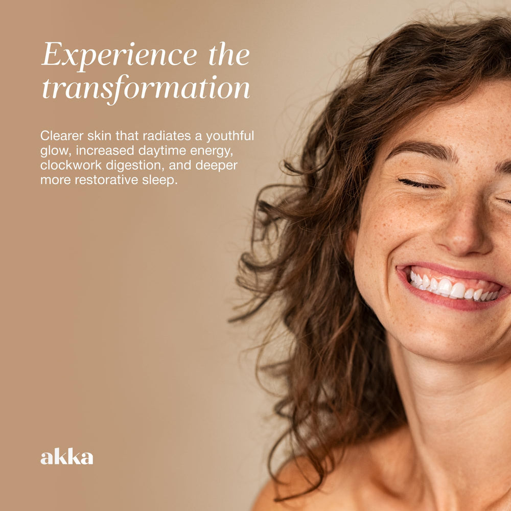 AKKA frasco en ambiente de estilo de vida saludable, energía y bienestar