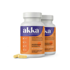 AKKA frasco frontal mostrando el pack doble y beneficios visibles