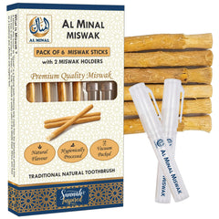 AL MINAL paquete frontal con seis miswak y dos soportes, fácil almacenamiento