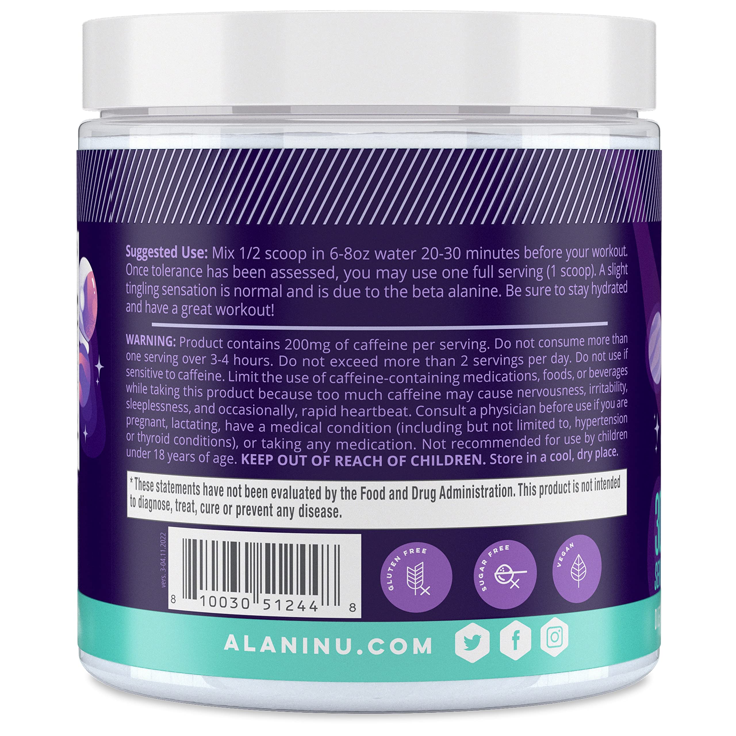 Alani Nu bebida Cosmic Stardust en vaso mostrando color y disolución