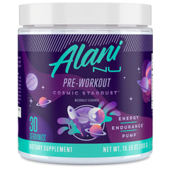 Alani Nu envase frontal Cosmic Stardust mostrando diseño y porciones