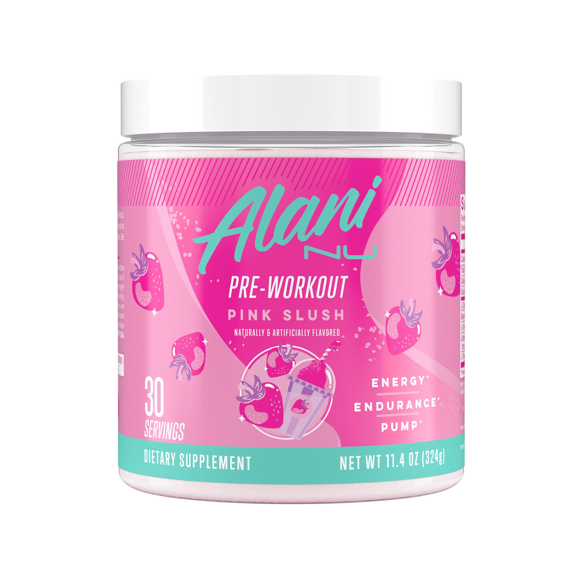 Alani Nu frasco frontal Pink Slush mostrando presentación y 30 servicios