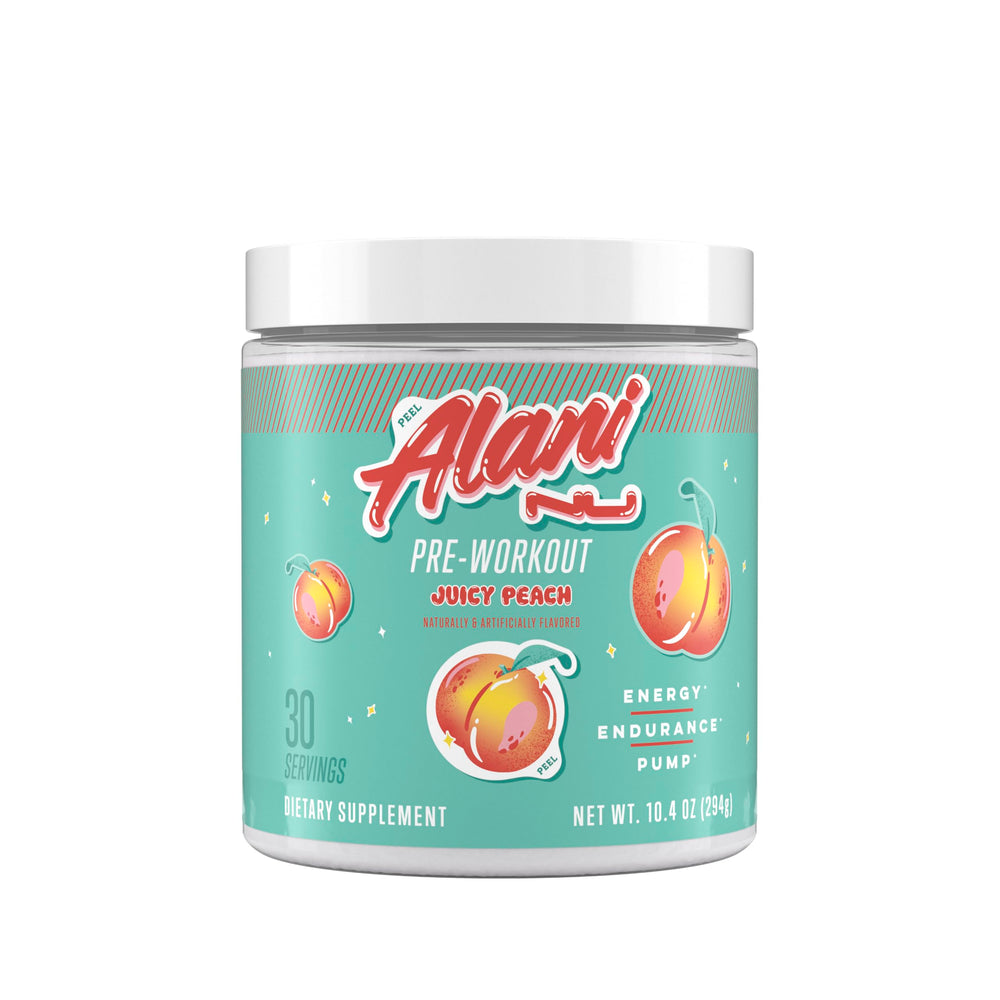 Alani Nu frente del envase mostrando diseño y 30 servicios, ideal para elegir sabor