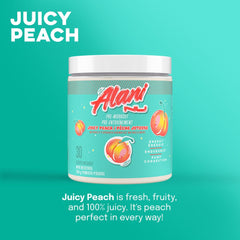 Alani Nu polvo en cuchara con textura fina, facilita mezcla rápida y disolución
