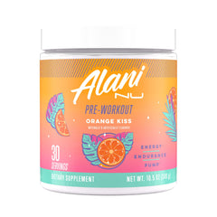 Alani Nu envase frontal naranja con diseño llamativo y beneficio de energía