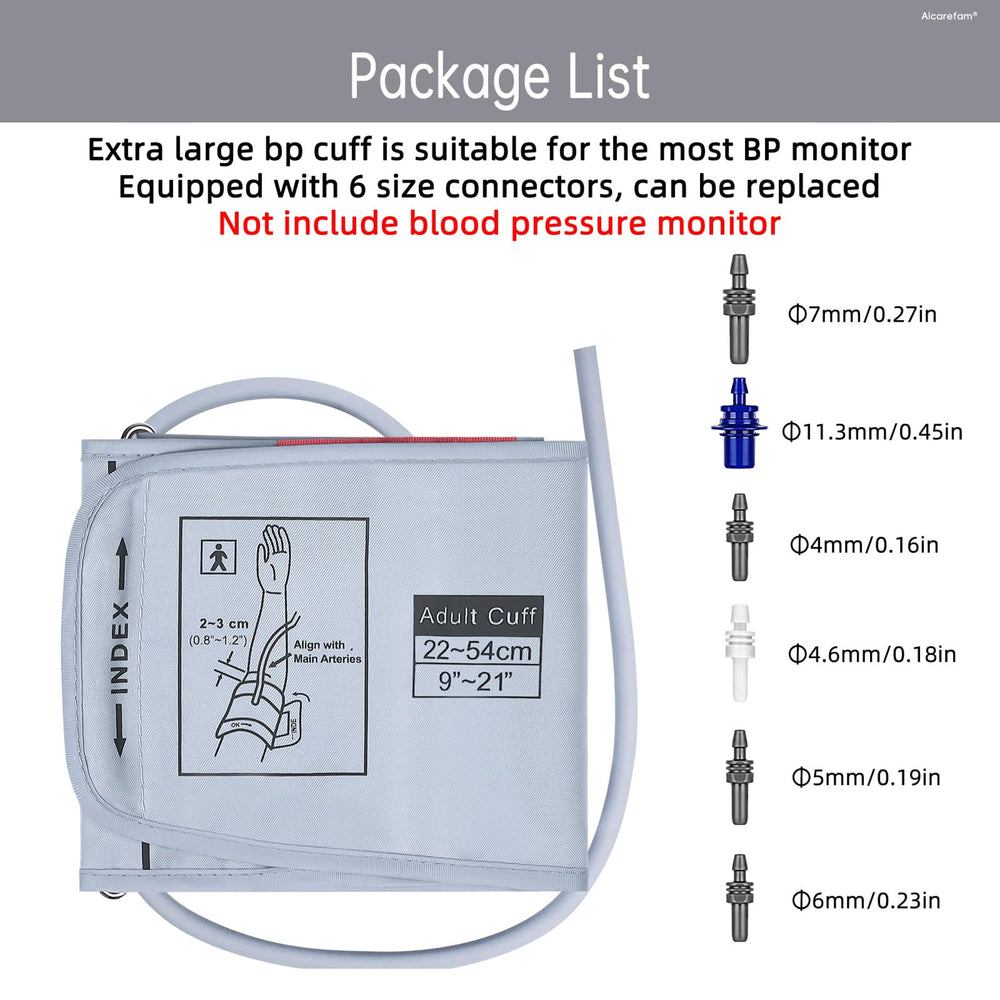Alcarefam comparación de talla con cinta métrica, muestra cobertura 22–54 cm