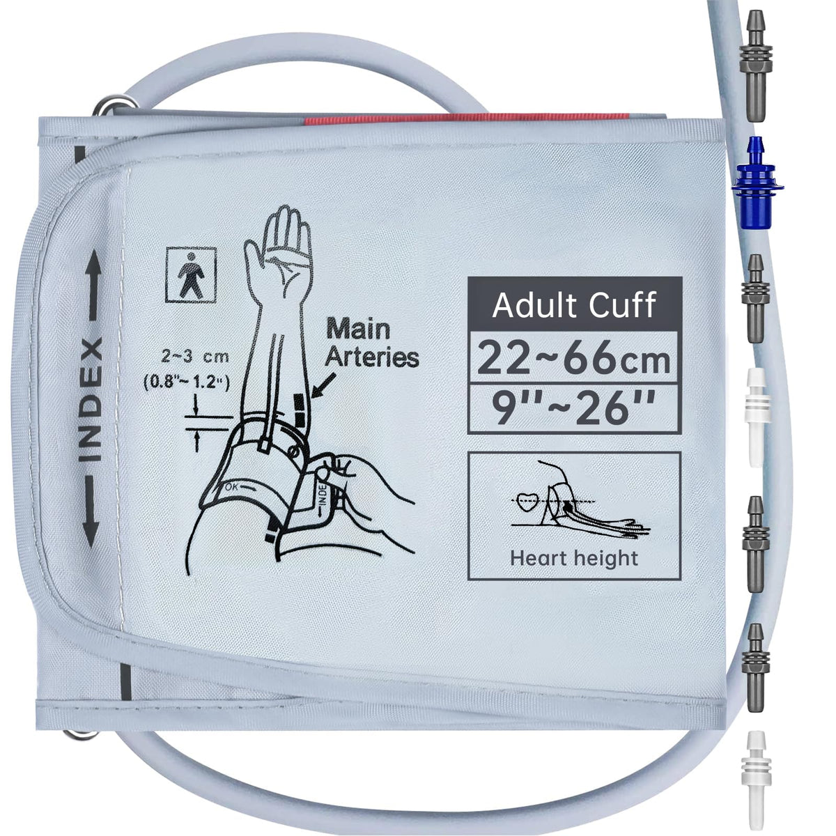 Alcarefam manguito XXXL frontal mostrando tamaño y ajuste