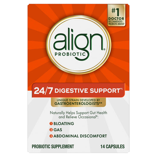 Align caja frontal mostrando las 14 cápsulas y beneficios digestivos
