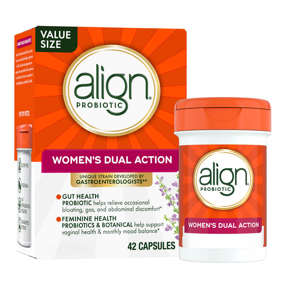 Align envase frontal mostrando marca y 42 cápsulas, comunican confianza