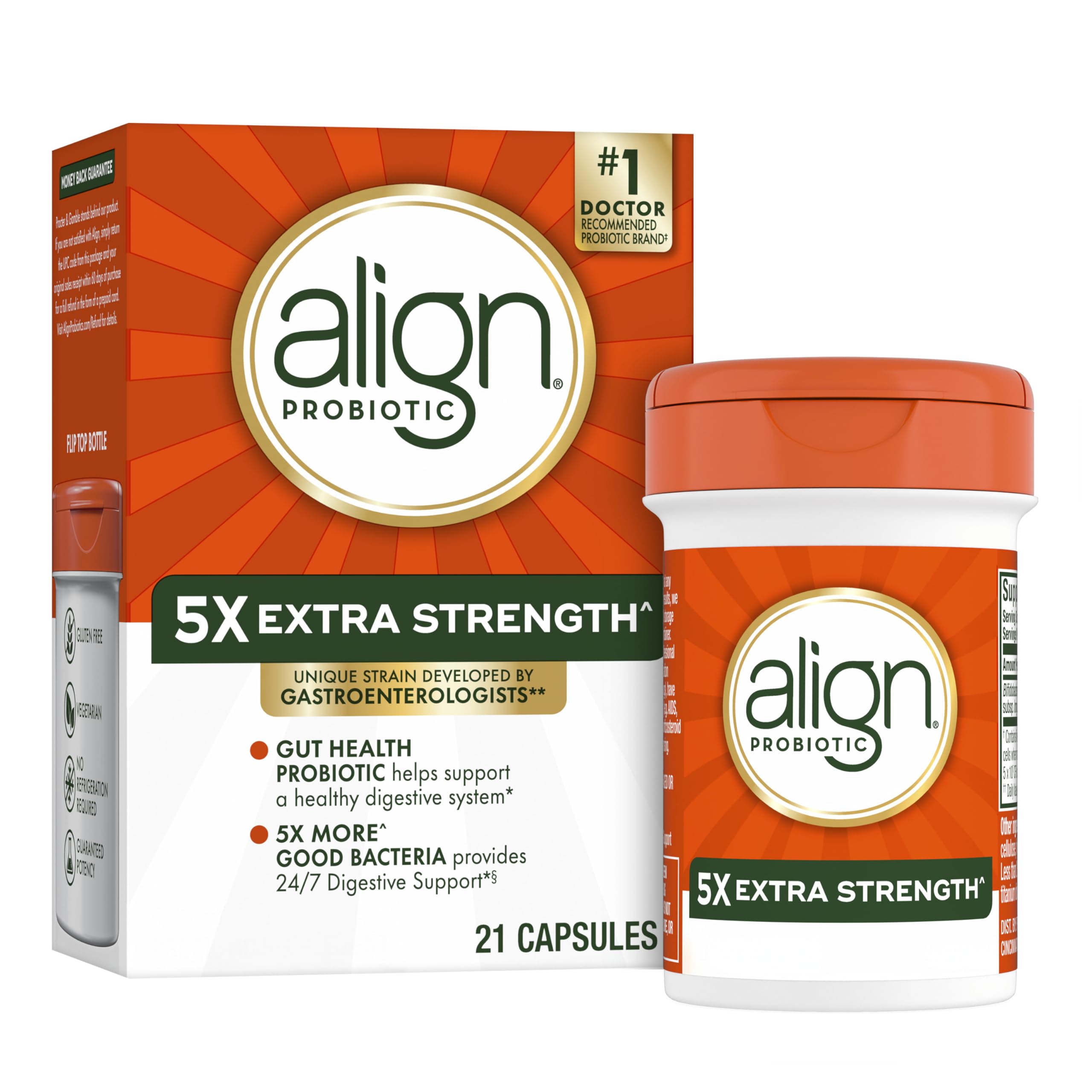 Align envase frontal que muestra la presentación y beneficio diario