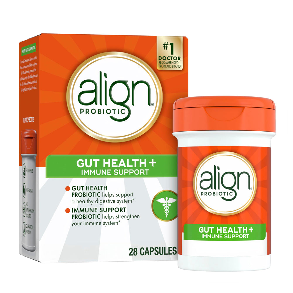 Align envase frontal 28 cápsulas mostrando conveniencia diaria