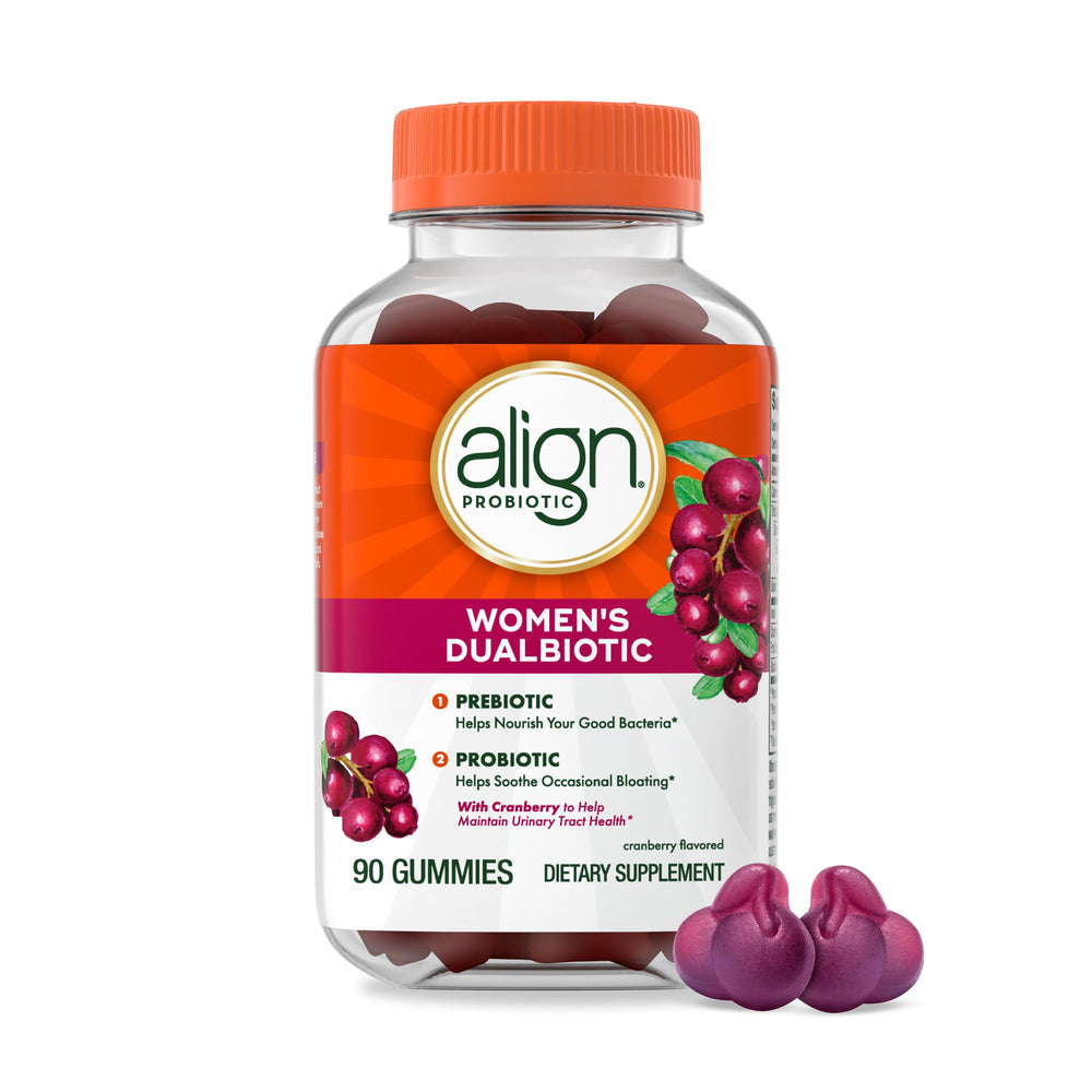 Align envase frontal de gomitas con aspecto claro y práctico para uso diario
