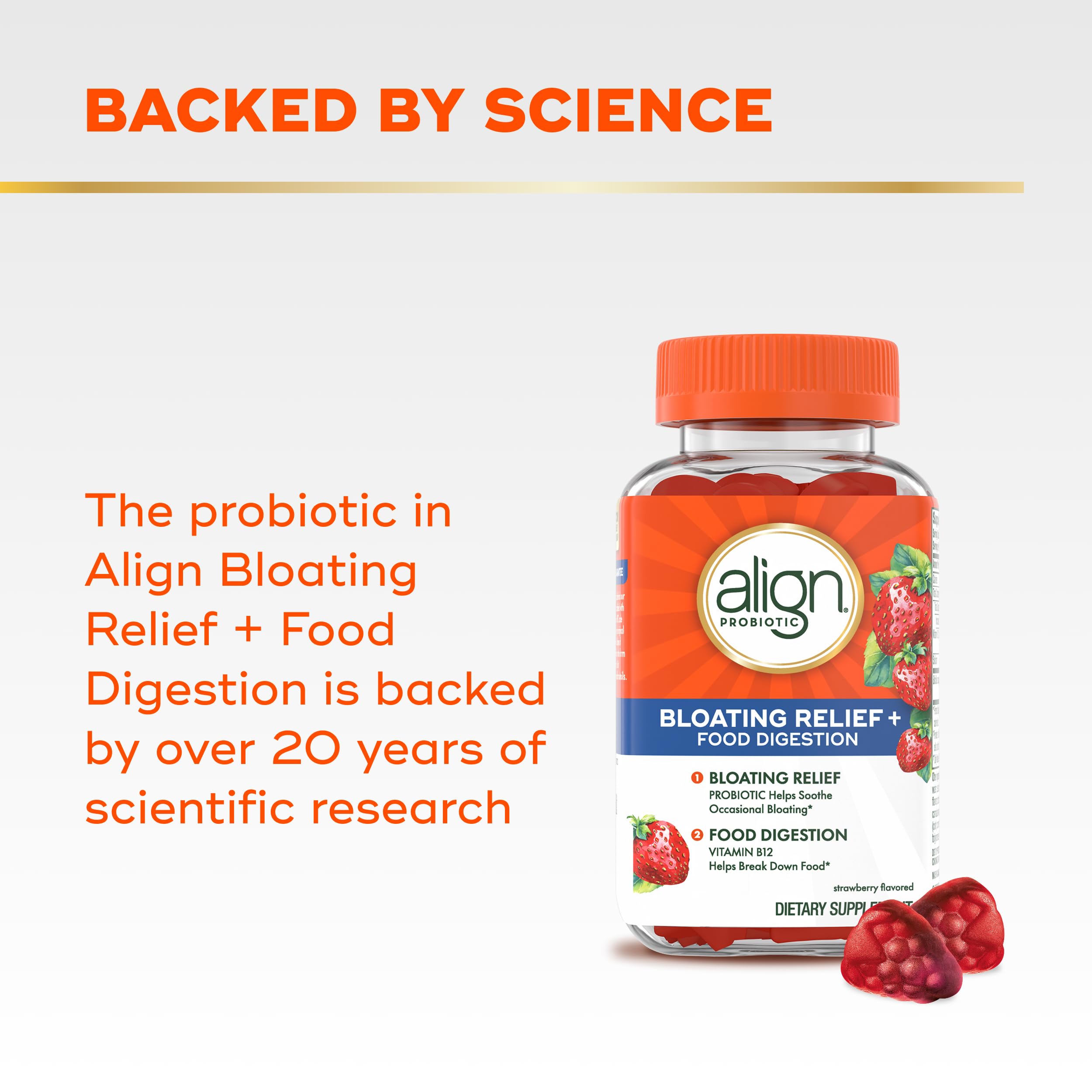 Etiqueta de ingredientes Align mostrando probióticos y B12