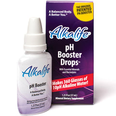 Alkalife frasco principal con etiqueta clara mostrando pH 10 y conveniencia