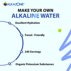 Alkazone frasco en cocina como complemento diario de hidratación
