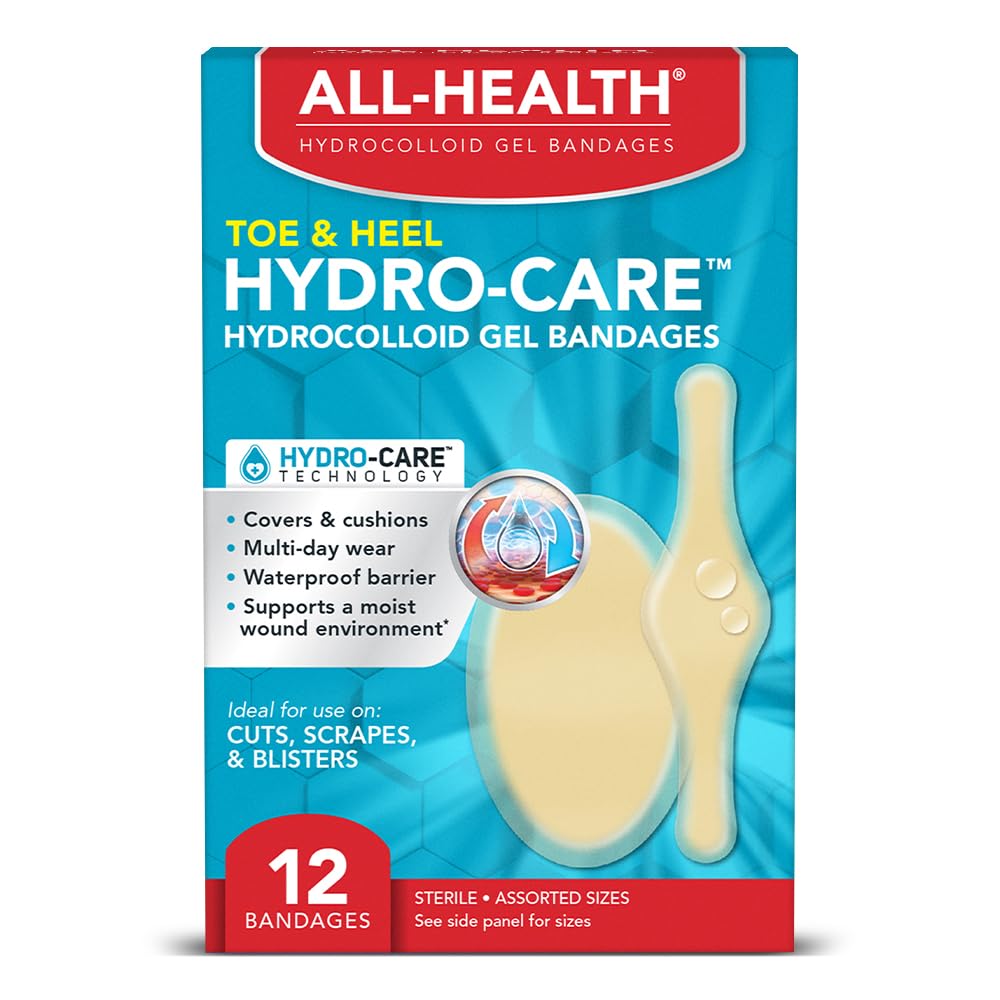 All Health empaque frontal del surtido de 12 apósitos protege y organiza