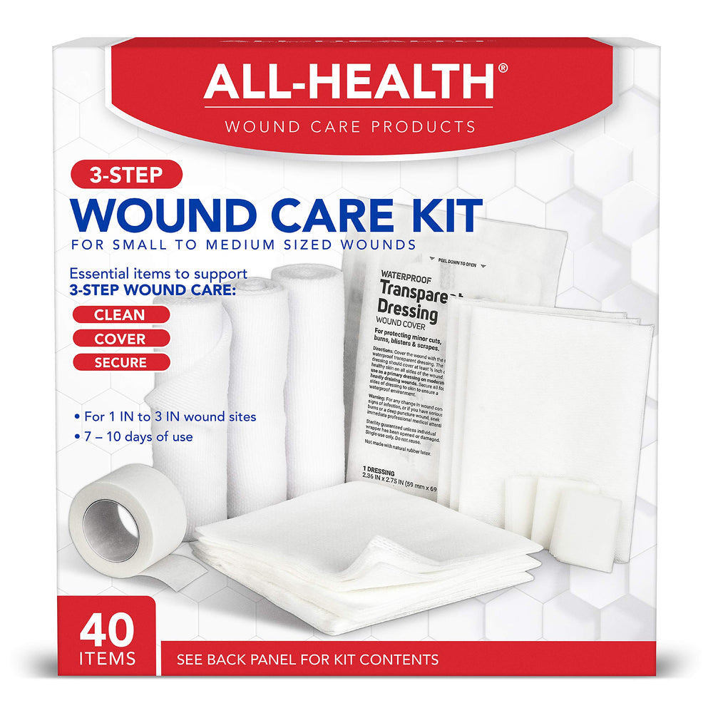 All Health vista frontal del kit portátil con 40 piezas, seguridad inmediata
