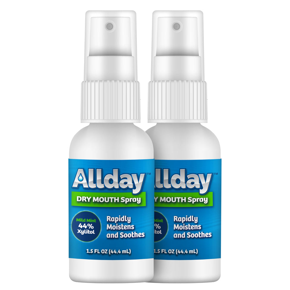 Allday frasco frontal pack de 2 mostrando diseño y tamaño portátil