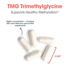 Allergy Research Group ARG TMG envase en mano para comparar tamaño y servir