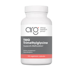 Allergy Research Group ARG TMG envase frontal mostrando dosificación y 100 cápsulas