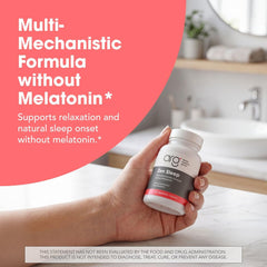 Allergy Research Group cápsulas de ARG Zen Sleep sobre fondo neutro mostrando tamaño y forma
