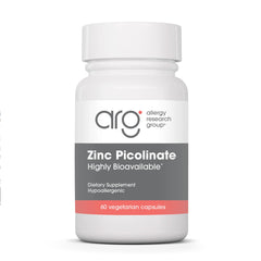 Allergy Research Group envase frontal del Zinc Picolinate, presentación clara y beneficios