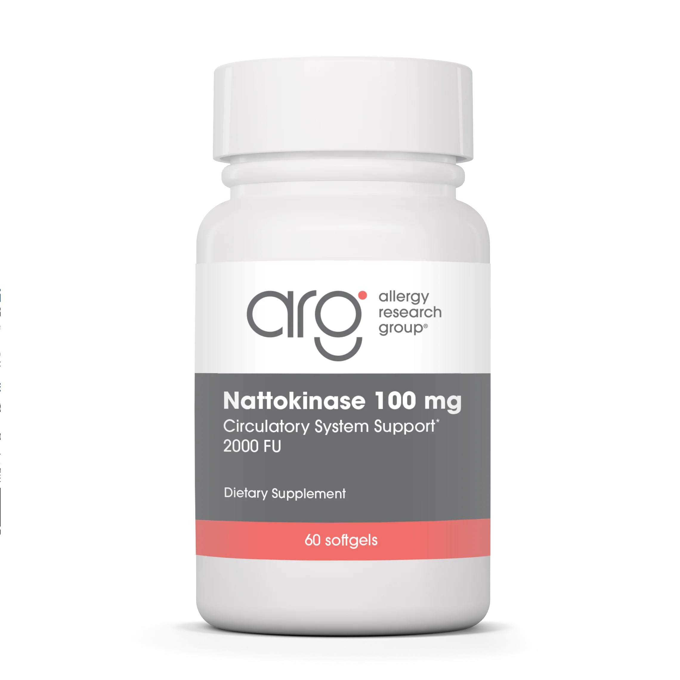 Allergy Research Group frasco frontal mostrando etiqueta y beneficio circulatorio
