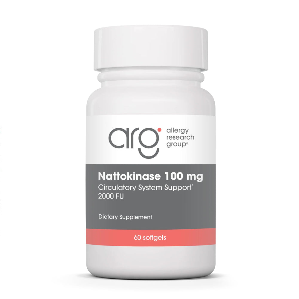 Allergy Research Group frasco frontal mostrando etiqueta y beneficio circulatorio