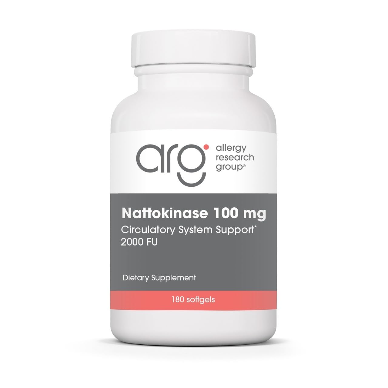 Allergy Research Group frasco frontal mostrando etiqueta y beneficio circulación