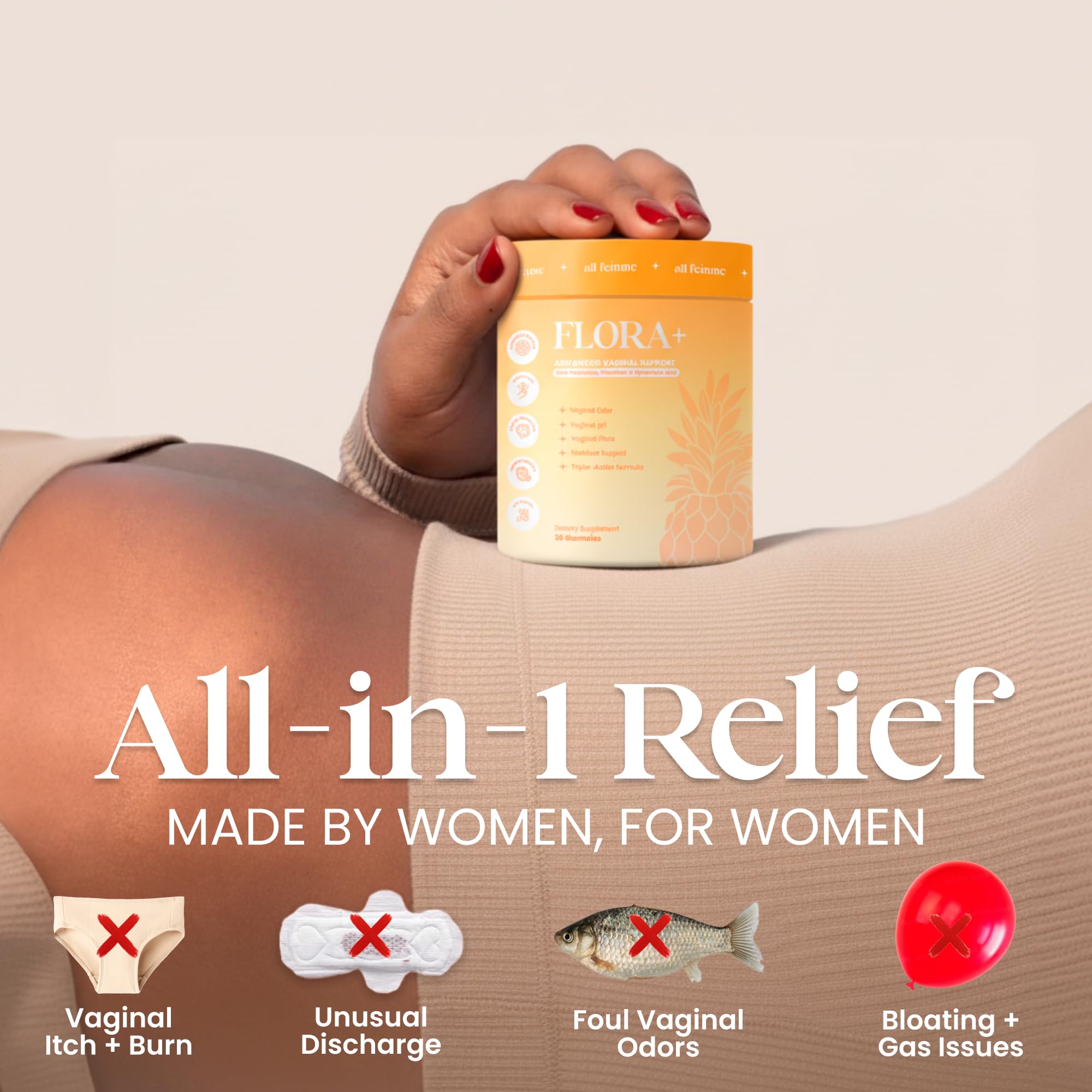 ALLFEMME gomita piña en primer plano con aspecto apetecible y fácil de tomar