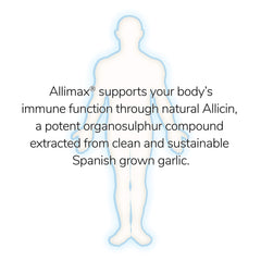 ALLIMAX cápsula abierta mostrando textura del contenido y estabilidad