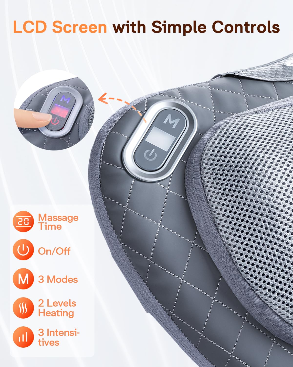 ALLJOY pantalla LCD iluminada que muestra modos, intensidad y tiempo para control preciso