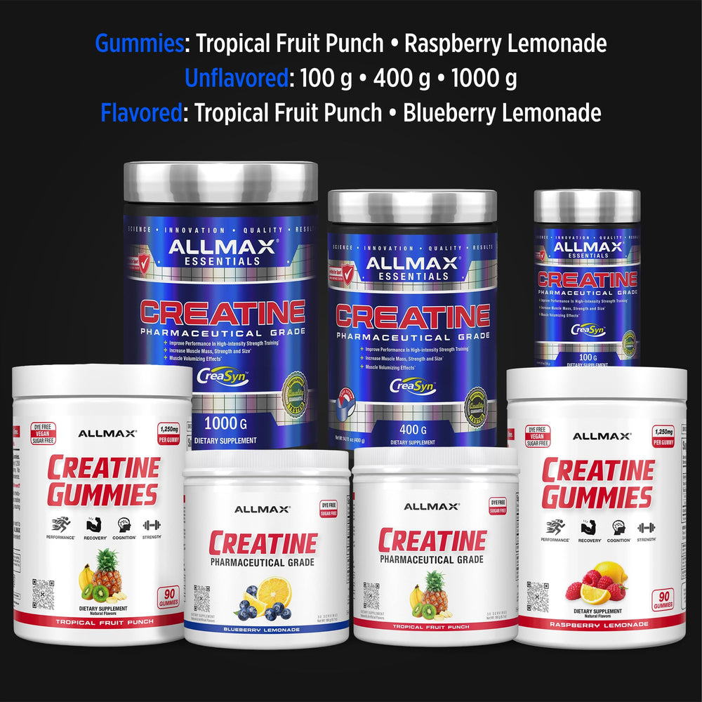 ALLMAX envase abierto mostrando el polvo, higiene y pureza