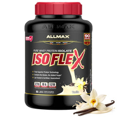 ALLMAX ISOFLEX vista frontal del envase mostrando información clave