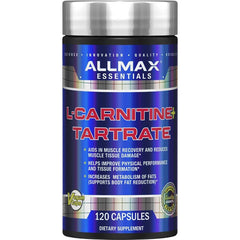 ALLMAX L-Carnitina Tartrato: cápsulas en bote para uso diario.