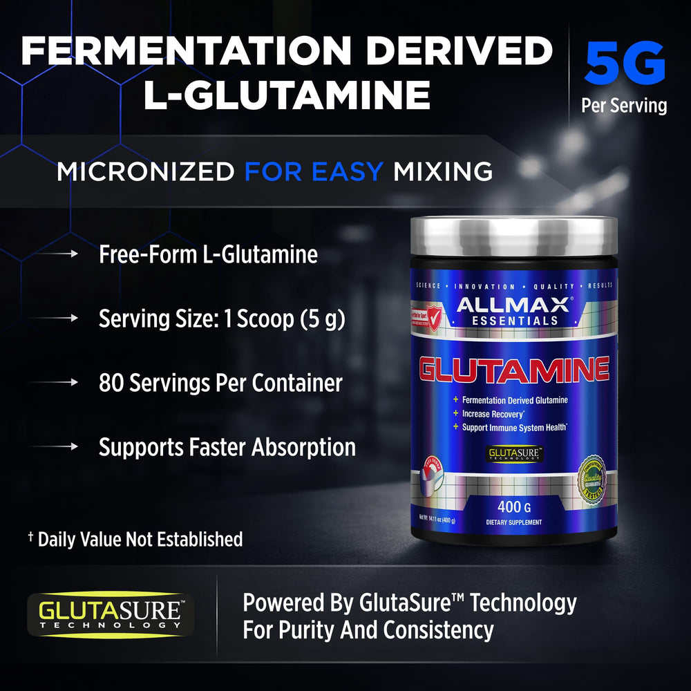 ALLMAX polvo ultra fino en primer plano, fácil disolución visible