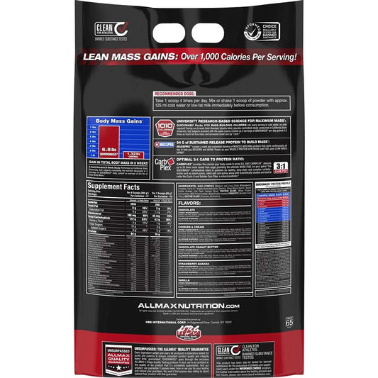 ALLMAX QuickMass Chocolate, batido cremoso listo para entrenamiento intenso