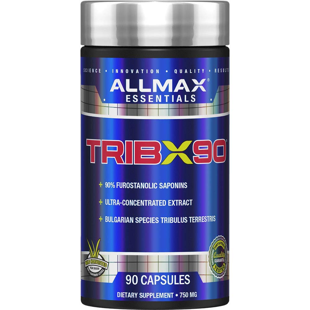 ALLMAX TRIBX90, botella frente: posible apoyo a la masa magra.