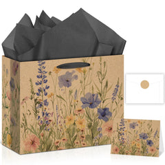 Allparty bolsa frontal con diseño de flores silvestres, presentación elegante