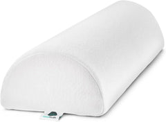 AllSett Health almohada media luna vista frontal mostrando forma y tamaño, soporte fiable