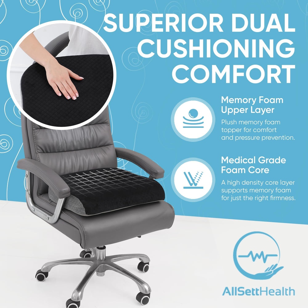 AllSett Health corte interior mostrando las dos capas de espuma para soporte óptimo
