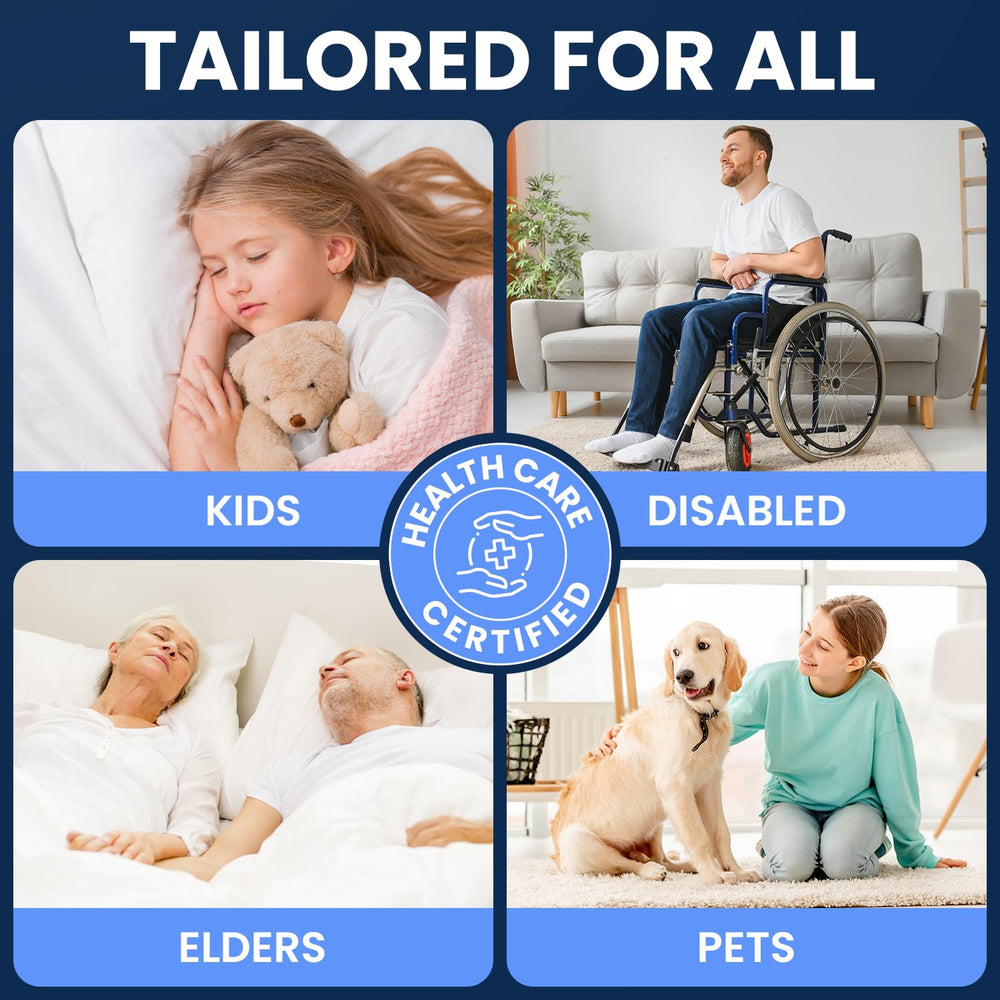 AllSett Health protector en cama durante uso, mantiene colchón seco y libre de olores