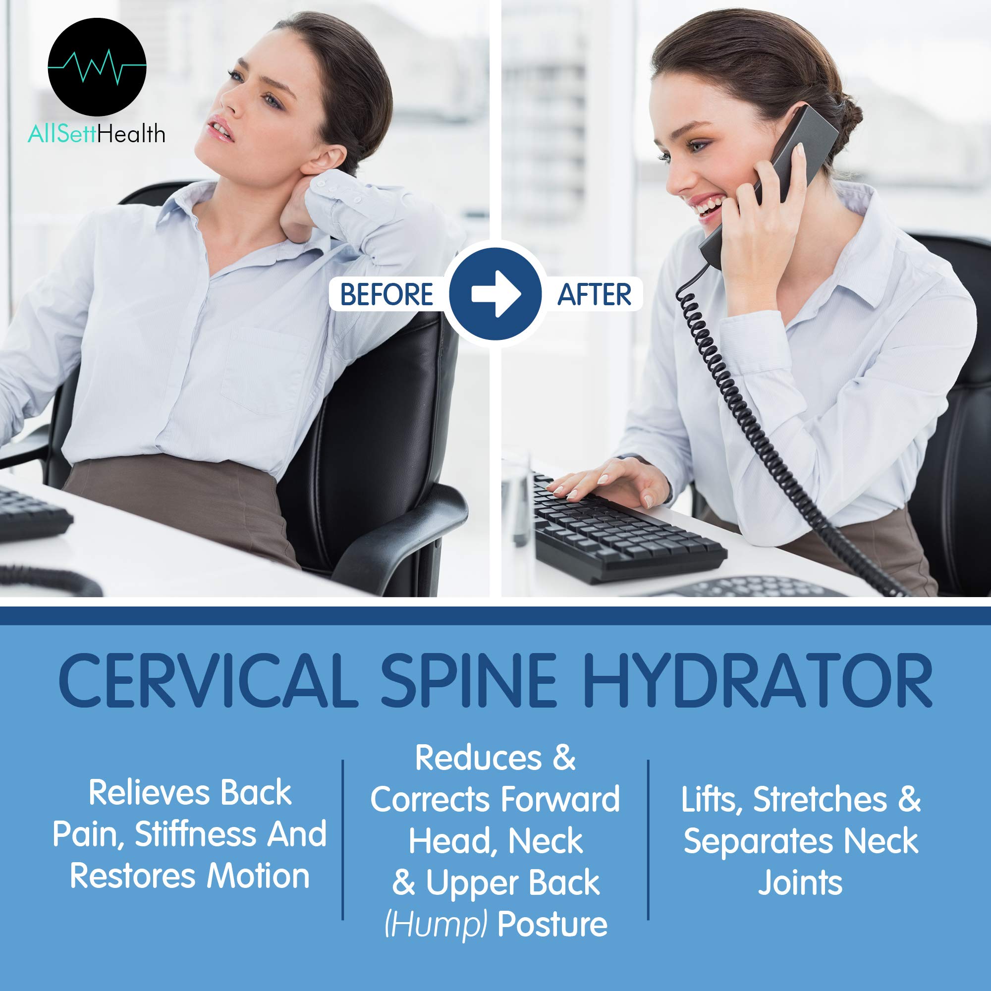 AllSett Health usuario recostado usando el ejercitador para alivio