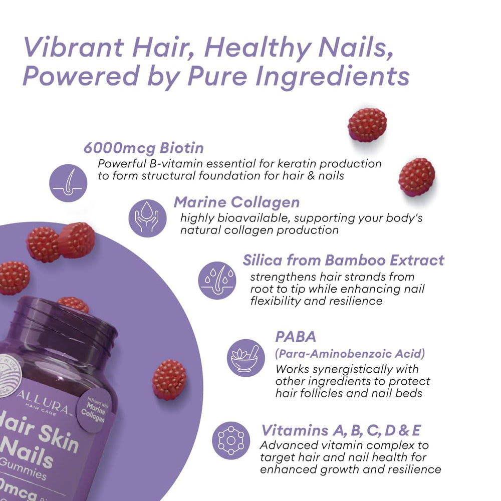 ALLURA HAIR primer plano de la textura de la gomita que sugiere sabor