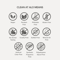 Alo envase reciclable enfatizando sostenibilidad y embalaje limpio