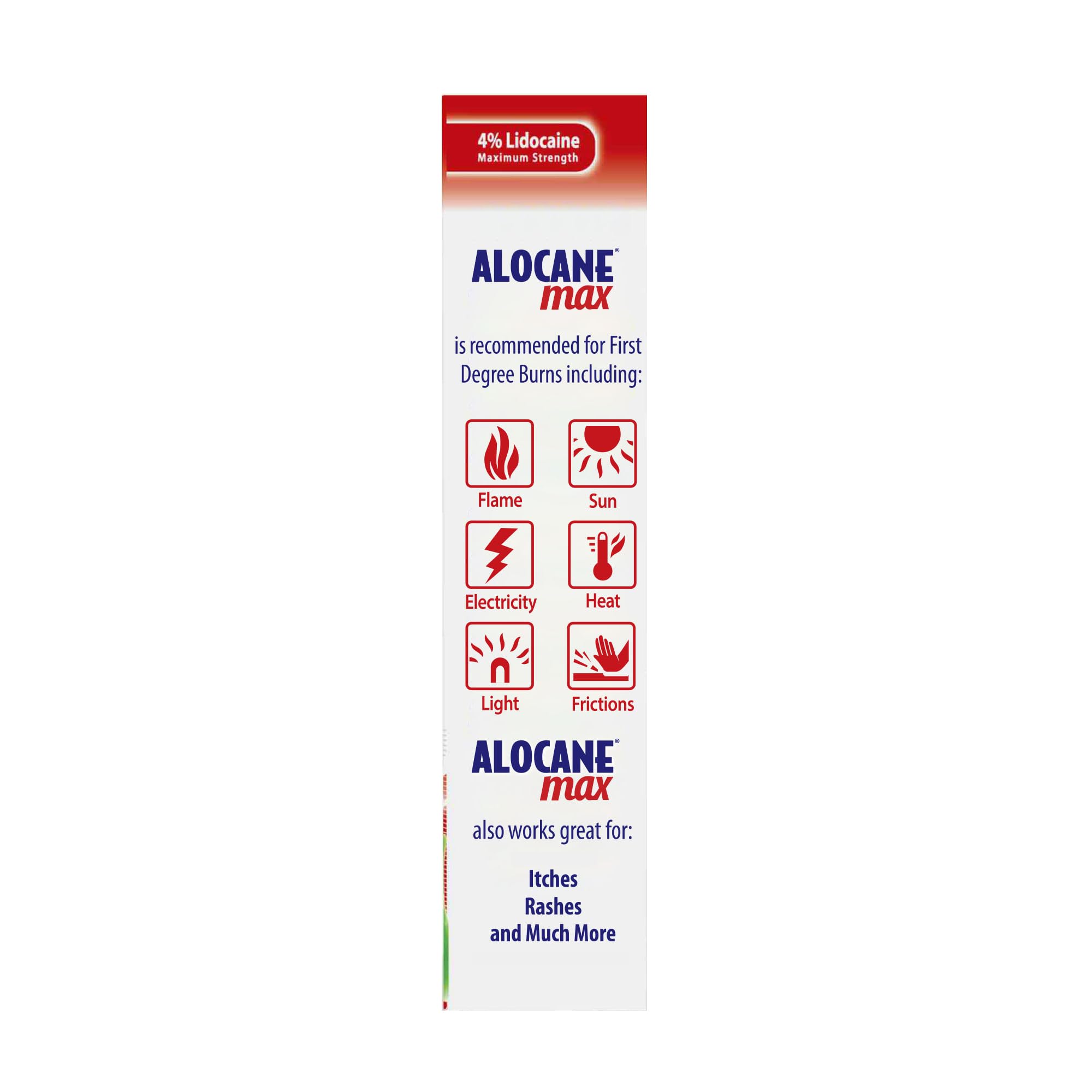 Alocane envase abierto con tapa destacando la boquilla para aplicación fácil