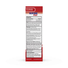 Alocane Max etiqueta trasera con instrucciones y lista de ingredientes