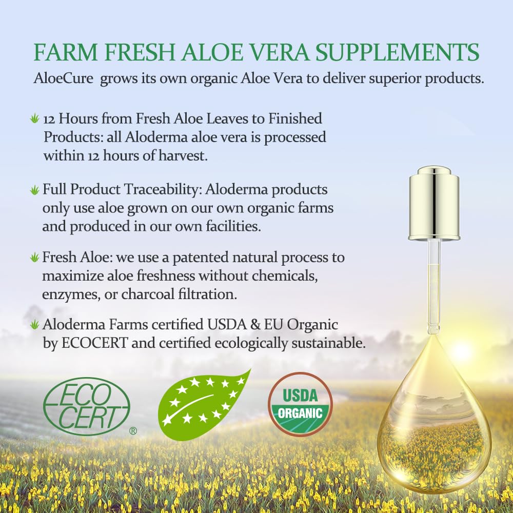 AloeCure jarra con jugo transparente demostrando aspecto natural y pureza